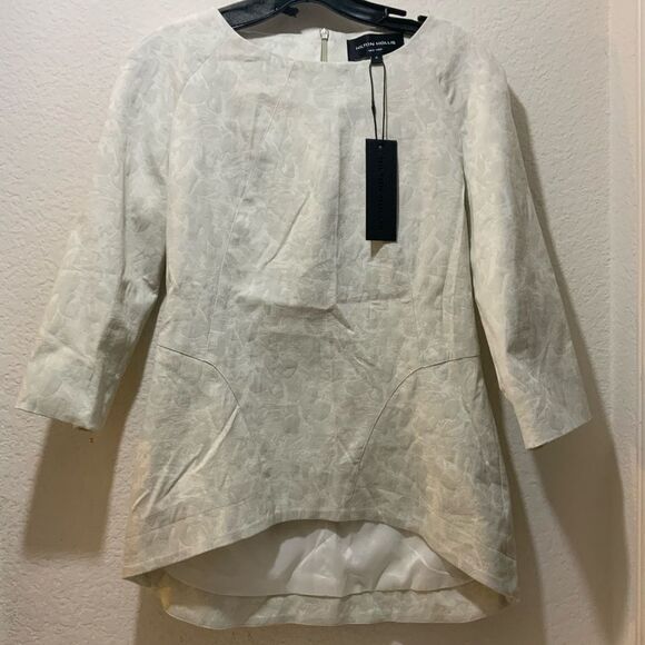 New HILTON HOLLIS 2 pcs suit light gray floral top pants size 6 - Picture 4 of 16